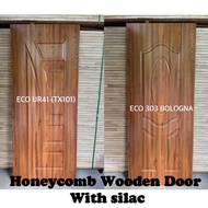 Honeycomb WOODEN DOOR with Silac / PINTU KAYU WHITE PRIME DOOR OVAL / Pintu depan Rumah / Pintu Plyw