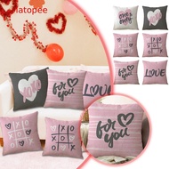 *latopee* Valentine's Day Exclusive Heart Print Pillow Cover Love Heart Pattern And Text Print Pillow Cover Linen Pillow