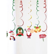 圣誕節派對吊掛pvc卡通裝飾吊飾螺旋天花板布置掛飾圣誕老人雪人