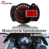 Digital Universal Speedometer Motorcycle Odometer Meter 0~299KM/H with 7-color LCD Backlight Motorcy