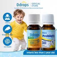 [0–1 Years] Ddrops Baby Growth & Digestive Health Combo - Liquid Vitamin D3 400 IU + Probiotics