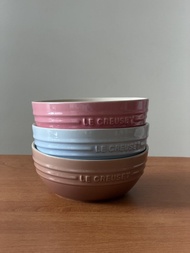 $280/3 有單 正版 包順豐 接近全新 14cm Le Creuset 湯碗 飯碗 Soup Bowls - shell pink / coastal blue 餐具 粉紅色 淺藍色 淺粉紅 桃紅