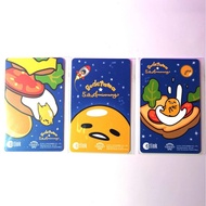 Set of 3pc SANRIO GUDETAMA 5th Anniversary Blue Ezlink Ez-Link Cards *collectible transport lazy egg (A2)
