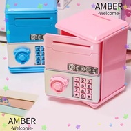 AMBER Cash Saving Money Box, Password Child Gift Children's Piggy Bank,  Mini Financial Saving Toys 