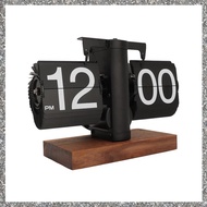 (PQAT) Digital Flip Down Clock Retro Automatic Turning Battery Operated Mechanical Clock for Home Ro
