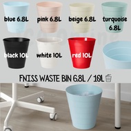 IKEA PLASTIC WASTE BIN FNISS WASTE BIN COLOR 10L 9L 6.8L RUBBISH BIN DUSTBIN TONG SAMPAH GARBAGE BIN