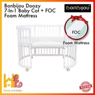 Bonbijou Doozy 7-In-1 Baby Cot (One year warranty) (Foc : Delivery and Assemble &amp; 2.5'' Anti Dust Mite Latex Mattress)