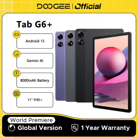 DOOGEE Tab G6+ Tablet Android 15 Gemini Al 11'' Display Dual Speakers 8000mAh Battery 8GB 256GB Supp
