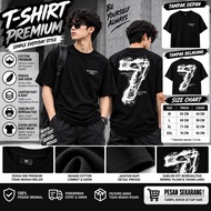 Viral Premium White and Black Oversized T-Shirt with Number 7 Motif
