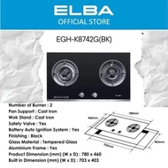 ELBA Dapur Gas Stove EGH-K8842G(BK)/8843G(BK)/8742G(BK) Glass Stove Kitchen Hob Stove Kitchen Applia