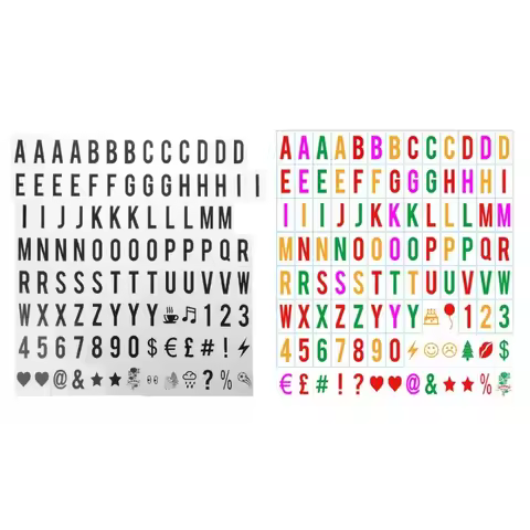 104pcs Cinematic Lightbox Replacement Letters & Numbers Signs for A4 Light Up Letter Box Sign Messag
