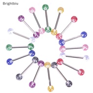 [Brightbiu] 8PCS/Set Colorful Glitters Tongue Rings Barbell Ball Body Piercing Jewelry Boutique