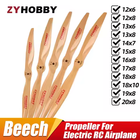 1Pcs 2-blade Electric RC Airplane Motor CW Beech Wood Wooden Prop Propeller 12x6/8 13x6/8 14x7 15x8 