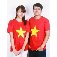 Red flag shirt with yellow star, cold elastic fabric, Unisex size 45-93Kg