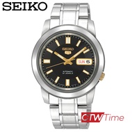 Seiko 5 Automatic นาฬิกาผู้ชาย สายสแตนเลส รุ่น SNKK17K1 (สีเงิน / หน้าปัดดำ)