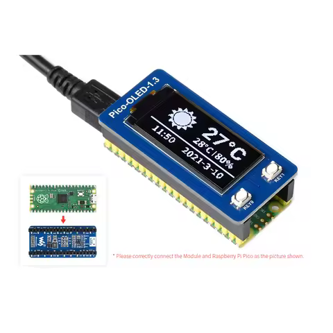 1.3inch OLED Display Screen for RPI Raspberry Pi Pico 2 W Extension HAT RP2040 RP2350 Expansion Boar