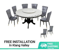 Q 10  1+8 Marble Dining Set / 8 Seater Marble Dining Table Set / Marble Dining Table With 8 Chairs / 1+6 Marble Dining Set / Marble Dining For 6 Chairs / Round Table Marble Dining Set / Round Marble Dining Table (TWH)