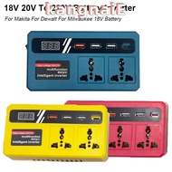 KANGNAI 1Pcs Battery Inverter, Multifunctional Dual Plug Smart Transformer, 18v 20v To 220v Househol