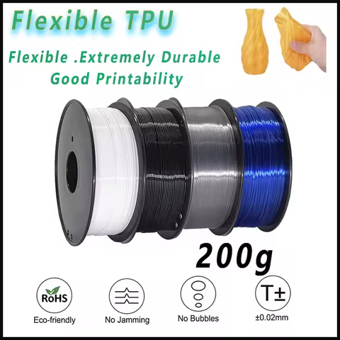 TPU 3D Printer Flexible Filament 200g 1.75mm Soft Flexible 3D Printing Material High Resilience TPU 