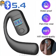 Digital Display Single Ear Bluetooth 5.4 Hedset - Earhook Headphones - Type-C Single Ear-hanging Spo
