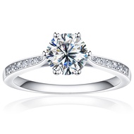 SAMIOVJ 1ct 1.5ct 2ct Moissanite Engagement Rings for Women, D Color Round Solitaire Lab Created Dia