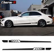 2pcs Rocker Panel Side Skirt Racing Stripes Deccals Stickers for Mercedes Benz C180 C200 C230 C280 C