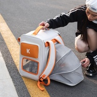 Large Capacity Cat Expandable Backpack Breathable Foldable Cat Carrier Bag Portable Pet Travel Bag S