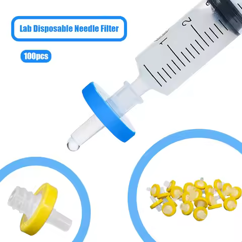 100pcs/lot Lab Disposable Needle Filter 13mm/25mm Nylon PES 0.22/0.45um Membrane Syringe Filter