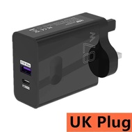 87W USB Charger QC3.0 Type C PD Fast Charging UK Plug Quick Phone Charger