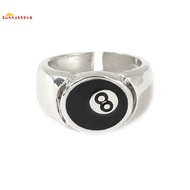 Pool Ball Ring 8 Ball Pool Ball Ring Billiards Men'S Ring Adjustable Number Black 8 Eight Pool Billi