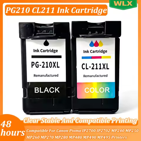 2PCS/1~2 SET PG-210XL CL-211XL Ink Cartridge 210XL 211XL for Canon IP2700 IP2702 MP240 MP250 MP260 M