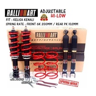 KELISA KENALI RALLIART HI LOW Adjustable Coilover Set