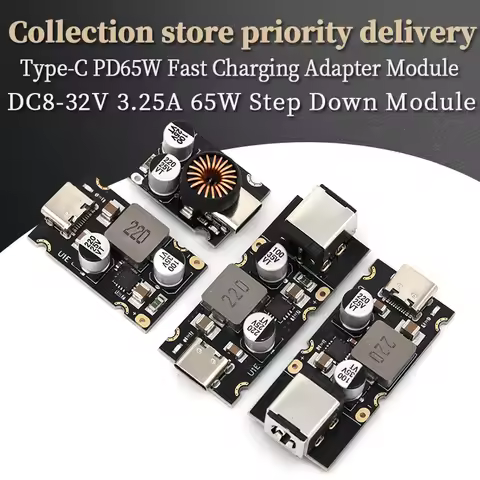 QC4.0 QC3.0 Type-C USB PD65W Fast Charging Adapter Module DC8-32V 3.25A 65W Step Down Module For Hua