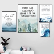 Christian Wall Pictures Psalm 121 Bible Verse Quote Canvas Painting Scripture Wall Art Prints Baptis