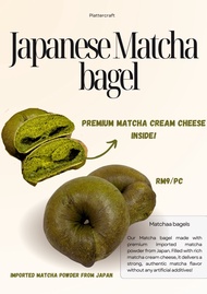 Plattercraft Premium Matcha Cream Cheese Bagels - Halal Low Sugar Single Pack