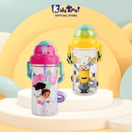 botol air budak Kidztime x Children Kids Cartoon BPA Free Kids Straw Water Bottle + Strap (400ml) | Botol Air Budak