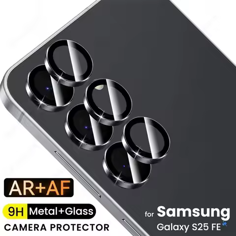 S25FE Aluminum Alloy Ring Camera Protectors For Samsung Galaxy S25 FE 5G 9H Glass Rear Metal Lens Ca