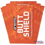 2TOMS BUTT SHIELD CHAFING & BLISTER PREVENTION WIPE 6PCS TOWELETTES ORANGE
