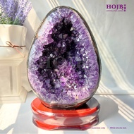 HOJB Top Grade Uruguay Amethyst 6A Prosperity Crystal Egg Stone 140x240mm(5.27KG) 聚寶軒顶级乌拉圭紫水晶6A风水镇宅聚