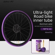 DELMER 700 Bicycle Tube, Aluminum Valve 700C 700c Inner Tubes, Inner Tube 700cx25 TPU 60/80mm Ultralight 700c Tube MTB