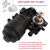 059115389P Engine Oil Filter Housing W/ Thermostate for Audi A6 A7 A8 Q5 Q7 VW Touareg 3.0L 2013-201