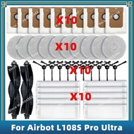 เข้ากันได้สำหรับ Airbot L108S Pro อัลตร้าอุปกรณ์อะไหล่หลักด้านข้างแปรง Hepa กรองซับผ้าถุงเก็บฝุ่น