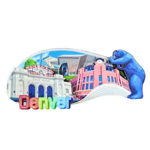 Denver USA 3D Fridge Magnet Souvenir Gift,Wood Handmade Denver Refrigerator Magnet Home Decoration C