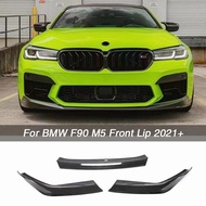 Real Carbon Fiber Front Lip Splitters For BMW 5 Series F90 M5 2021+ FRP Car Front Bumper Guard Bodyk