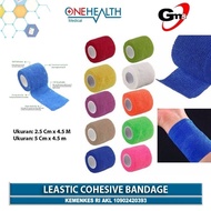 Onehealth Cohesive Tape 5cm x 4.5m Finger Tape Wirst Tape Elastic Bandage Self Adhesive