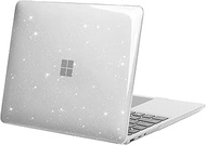 MOSISO Case Only Compatible with Microsoft Surface Laptop Go 2/1 12.4 inch 2022 2020 Release (Models: 2013 &amp; 1943), Protective Glitter Sparkly Plastic Hard Shell Case Cover, Transparent