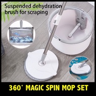 WHITE MAGIC SPIN MOP  Spin Mop With Brush Compact Flat Spin Mop With Microfibre Pad