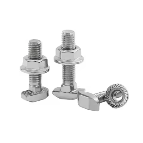 3/10pcs 304 Stainless Steel A2-70 T-Slot Bolt T-Head Screw with Flange Nut M5-M10 for Milling Machin