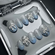 Making Cia - Frosted Elegance Press On Nails | Press On Nails Aesthetic | Press On Nails Ribbon | Pr