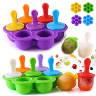 7-hole silicone baby food box with lid popsicle mold freezer box DIY homemade ice cream mold cold drink large ice tray